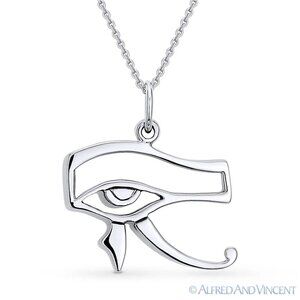 Eye of Horus Egyptian Luck Charm Pendant in .925 Sterling Silver